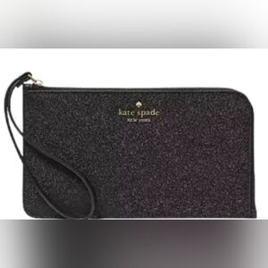 NWT Kate Spade Lucy Glitter Medium L-Zip Wristlet